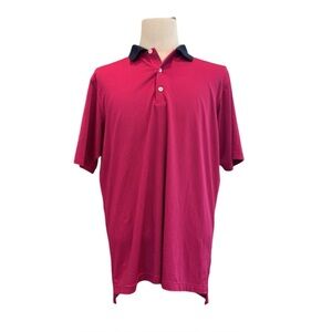 F&G Tech Men’s Classic Polo Shirt. Red, Navy. Large